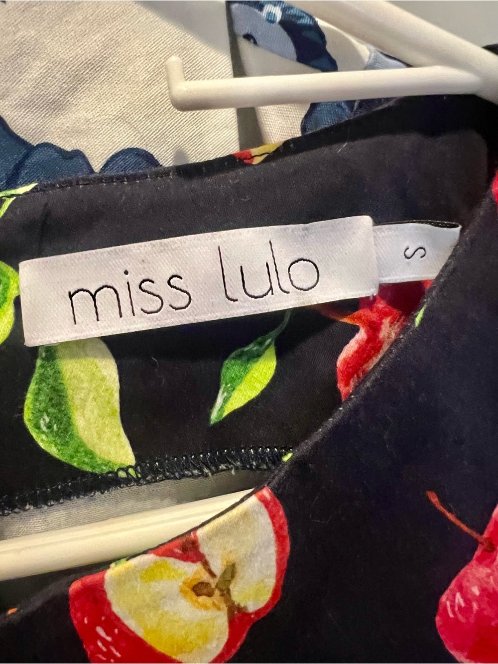 Miss Lulo Navy and Ref Apple Midi Dress